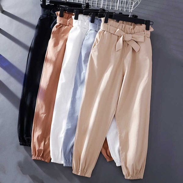 

women's pants & capris vintage women summer high waist casual solid color streetwear trousers harem vdla, Black;white