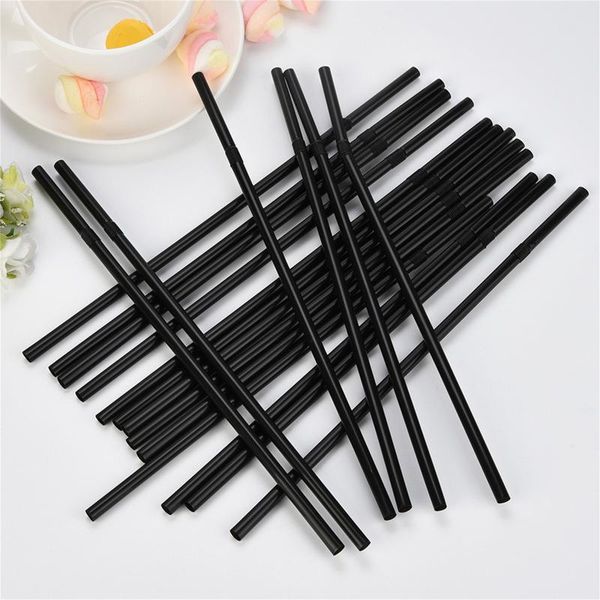 

drinking straws 600pcs 210mm*6mm black long flexible wedding party supplies plastic pajitas plastico