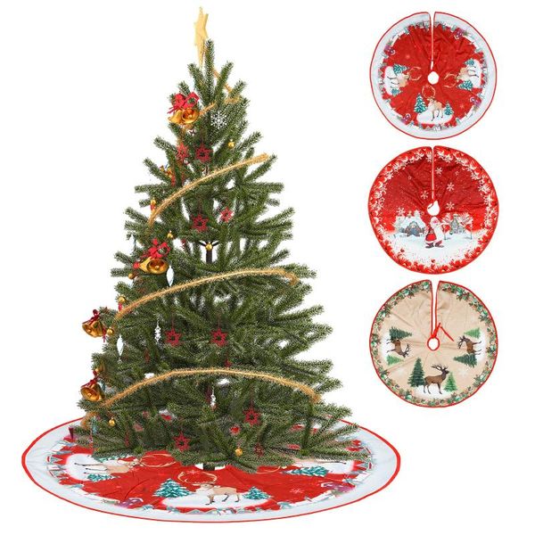 

christmas decorations fashion funny print tree skirt red elks santa claus home decoration accessories