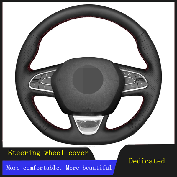 

steering wheel covers car accessories black genuine leather for megane 4 grand scenic kadjar koleos talisman espace sm6
