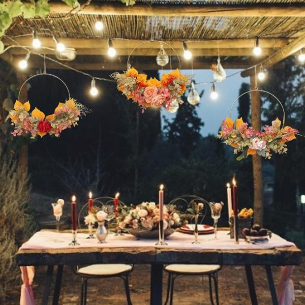 

decorative flowers & wreaths birthday decorations door hanging wreath metal floral hoop artificial flower garland home decor wedding