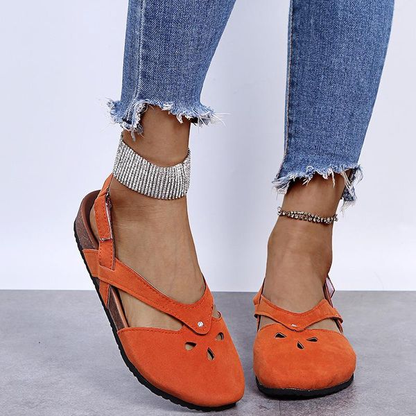 

sandals women summer ladies comfortable ankle hollow round toe slippers woman soft beach sole female floor flat feshion shoes, Black