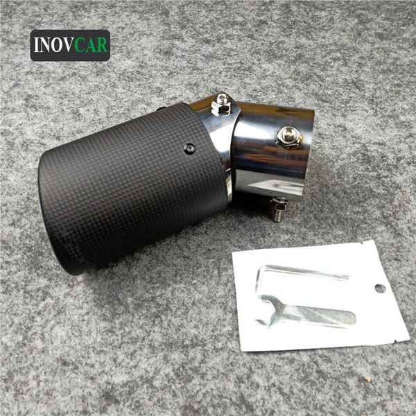 

motorcycle exhaust system 1 pcs universal matte carbon fiber + stainless steel car exhauts muffler pipe for a-krapovic single tips with cont