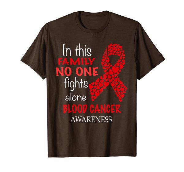 

in this family no one fight alone blood cancer t-shirt, White;black