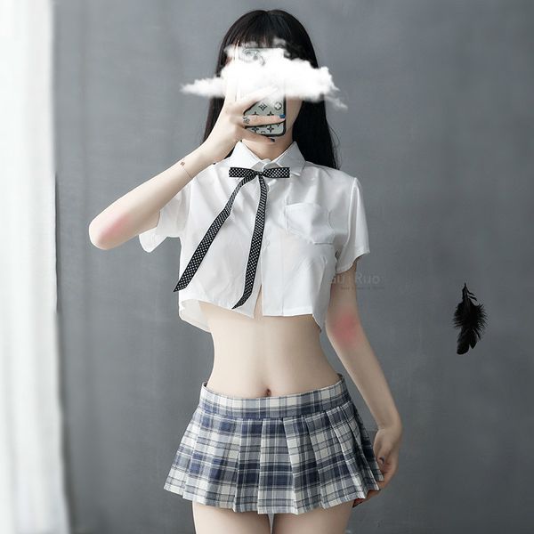 

women cosplay lingerie student uniform ol costumes school girl erotic babydoll dress women sexi lace miniskirt outfit 2021, Black;white