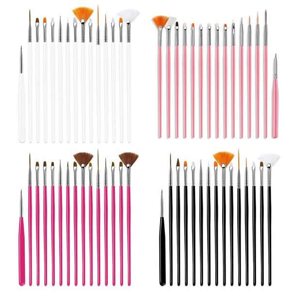 

nail art kits 15pcs brush set uv gel lacquer acrylic painting liner pen pedicure manicure kit for nails tool