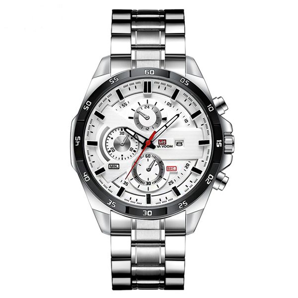 

sichu1- u1 men's fashion waterproof stainless steel band watch multifunctional business sports and leisure style, Slivery;brown