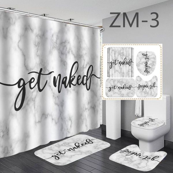

shower curtains get naked marble texture curtain with non slip rug mat bathroom waterproof polyester hooks