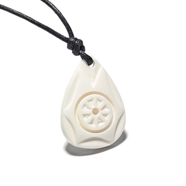 

handmade jewelry nepal yak bone circle pendant necklace water drop vintage style adjustable woman's choke necklaces, Silver