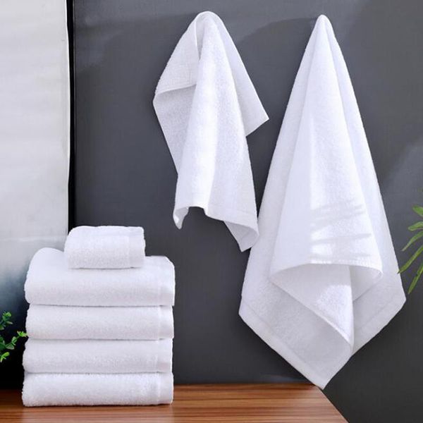 

towel 1pc 34x74cm white color cotton thick face hand hair home el travel general use