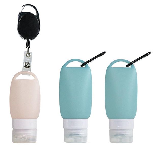 

storage bottles & jars 40ml perforated silica gel filling bottle with keyring flip cap clear plastic empty container for hand sanitizer cosm
