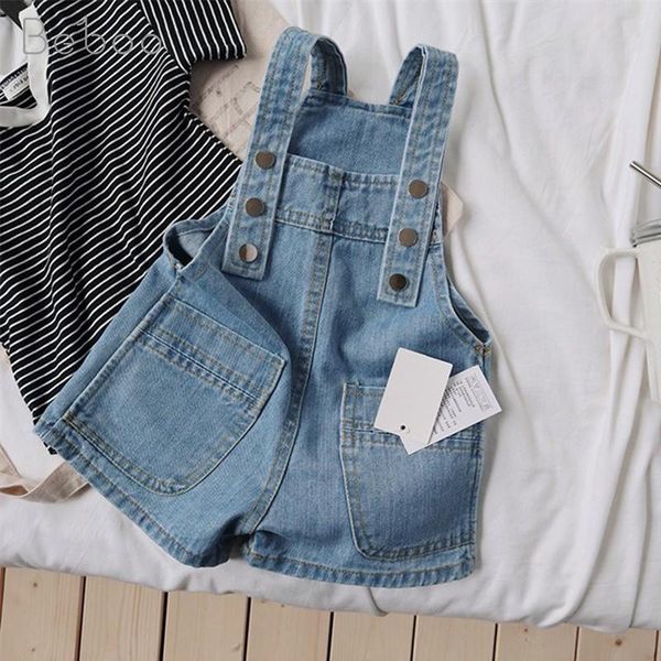 

children denim overalls ins korean style 2-6 years old girl jumpsuit summer casual pants for boys and girls toddler infants jumpsuits, Blue