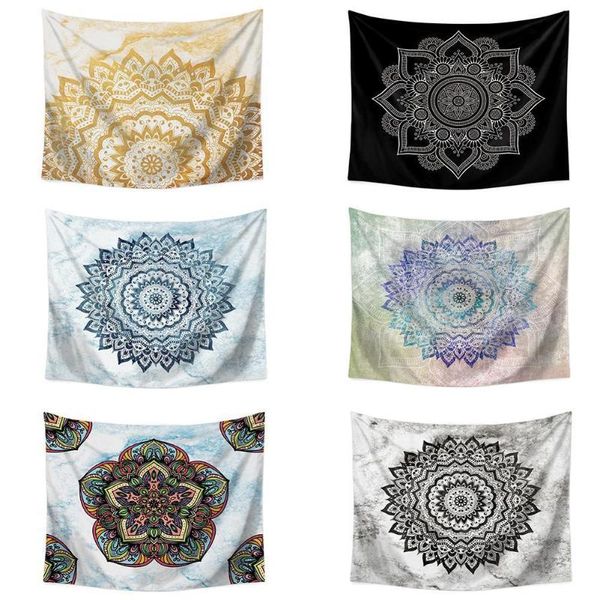 

tapestries mandala flower polyester square tapestry wall hanging carpet boho bedroom mat throw for home blanket decoration yoga c9r7