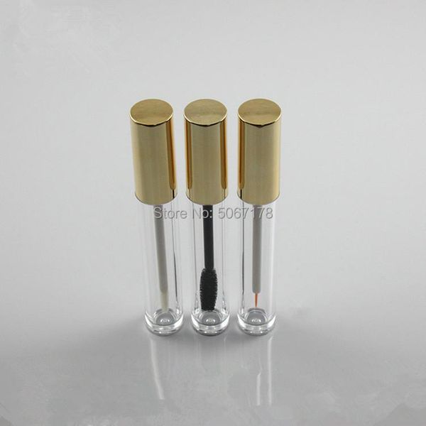 

storage bottles & jars 20/30/50pcs 6ml empty eyeliner container bottle tube with brush,clear liquid lip gloss applicator refillable gold