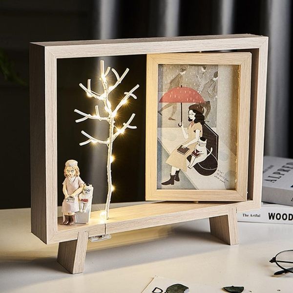 

rotary family po frame double-sided picture for table desk display with high definition glass unique gifts frames
