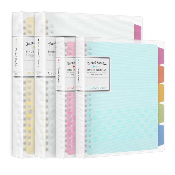 

japan kokuyo macaron note book loose leaf inner core a5 b5 notebook diary plan binder office school supplies ring notepads, Purple;pink
