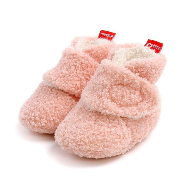 

first walkers borns baby boy girls snow boots winter shoes solid plush walker fashion soft soled warm crib 2021