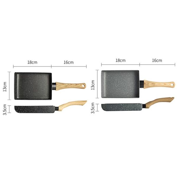 

pans frying pan tamagoyaki omelette black non-stick fry egg pancake kitchen pot only use for gas cooker