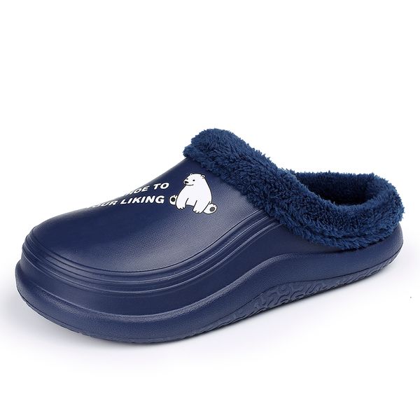 

slippers men's winter home men warm indoor bedroom slides cartoon bear cotton shoes waterproof non-slip size 41-46 5rhx, Black
