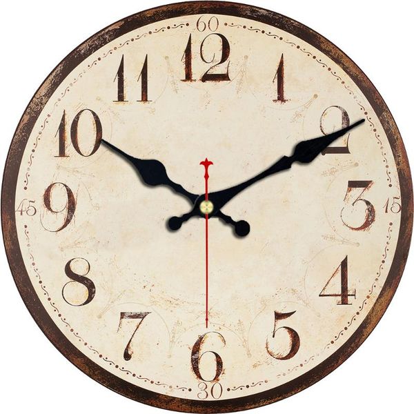

wall clocks 12inch silent clock quartz retro large vintage clocknon -ticking quiet decorative kitchen bedroom modern