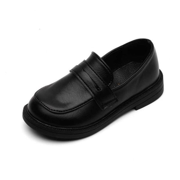 

children casual shoes for boys kids leather formal shoes for wedding party slip-on loafers flats simple oxfords british classic g1025, Black;red