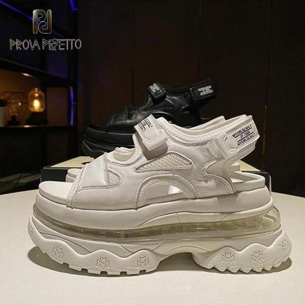 

sandals black thick-soled summer style air cushion casual personality sports increase white trend rome old