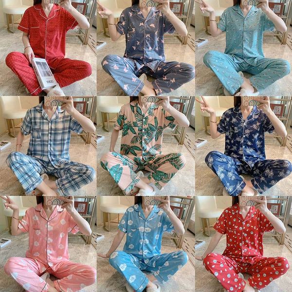 

european american summer sleepwear pajamas women's short-sleeved trousers cardigan korean version of sweet and fresh milk silk student, White