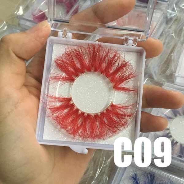 

bossgirl colored lashes 25 mm mink eyelashes long dramatic cosplay wispy fluffy for makeup with square box packaging false