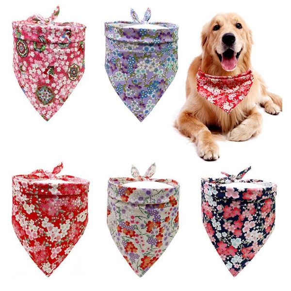 

dog apparel bandanas adjustable pet scarf bandana for floral washable bow ties collar cat grooming accessories
