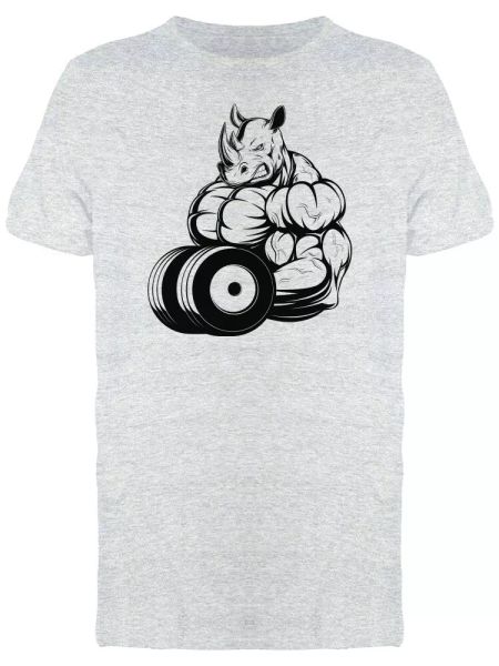 

strong rhino lifting tee men's -image by shutterstock, White;black