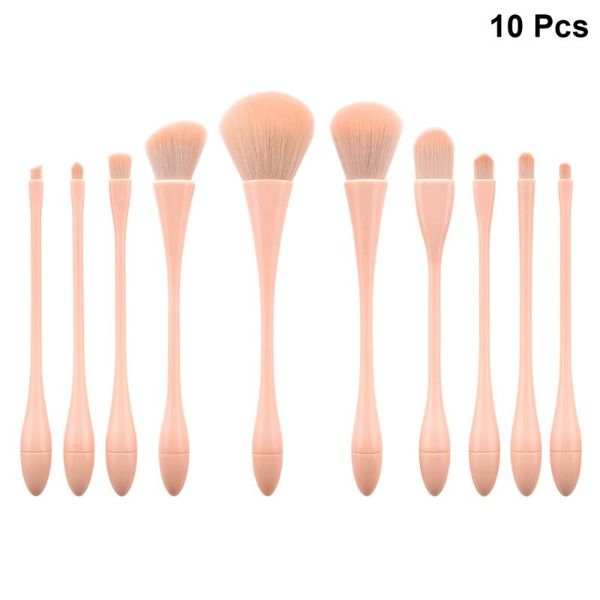 

eyelash curler 10pcs slim waist handle makeup brushes kit nylon bristles cosmetics powder blush brush (t-10-182) )