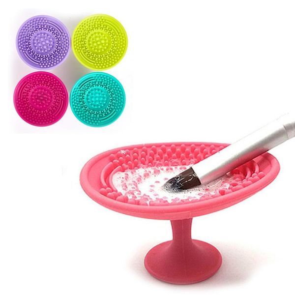 

makeup brushes 1pcs silicone brush cleaner cosmetic make up washing gel cleaning mat foundation pad scrubbe board