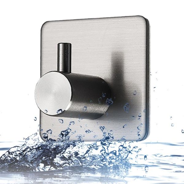 

hooks & rails adhesive stainless steel wall mounted hanging hook waterproof towel robe coat key for kitchen bathroom