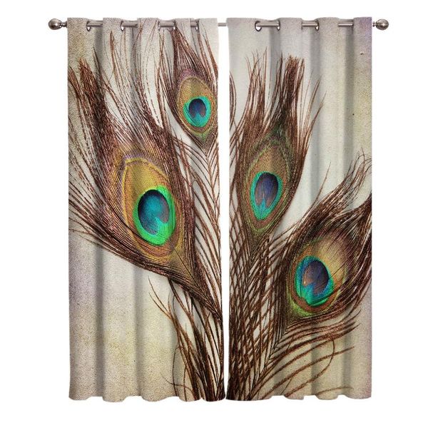 

curtain & drapes peacock feathers window treatments curtains valance lights living room kitchen bedroom decor kids panels