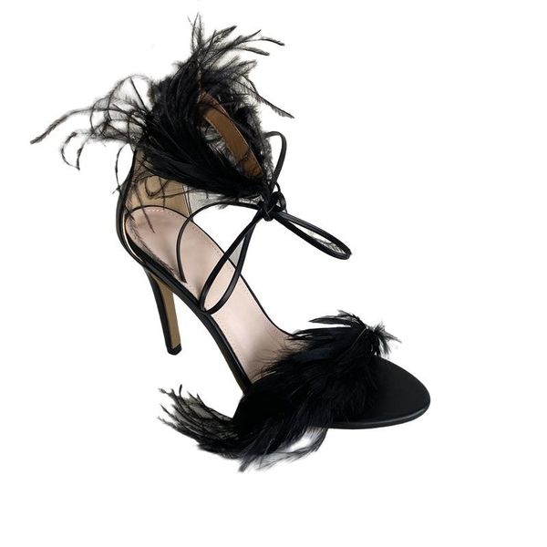 

sandals single-heeled for women sprinkle-heeled plus size 35-42, Black