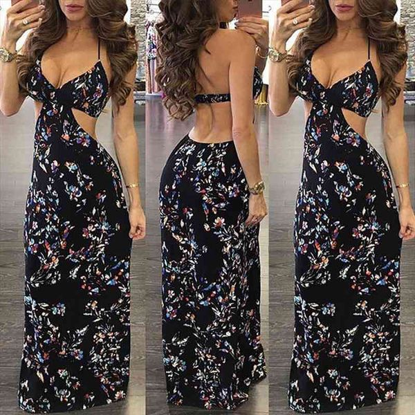 

women boho long maix dress fashion female deep v-neck backless dress evening party beach sundress vestido, Black;gray