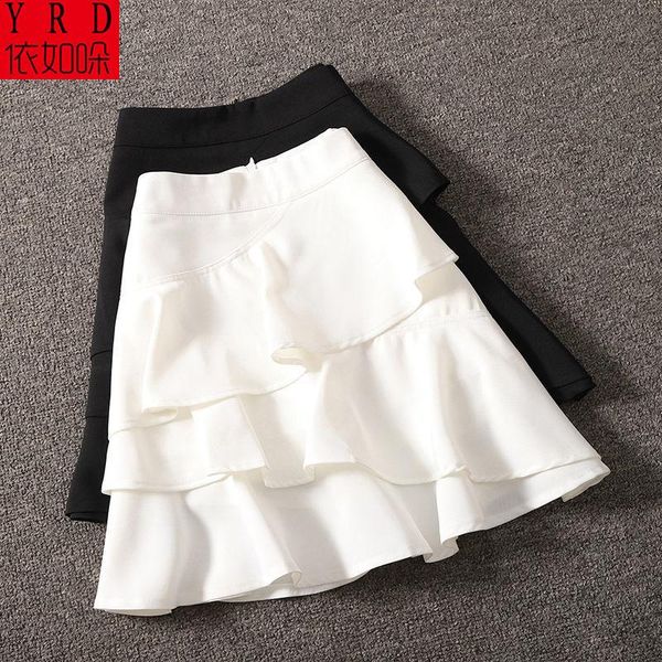 

skirts summer super fairy design ruffle skirt for women, Black