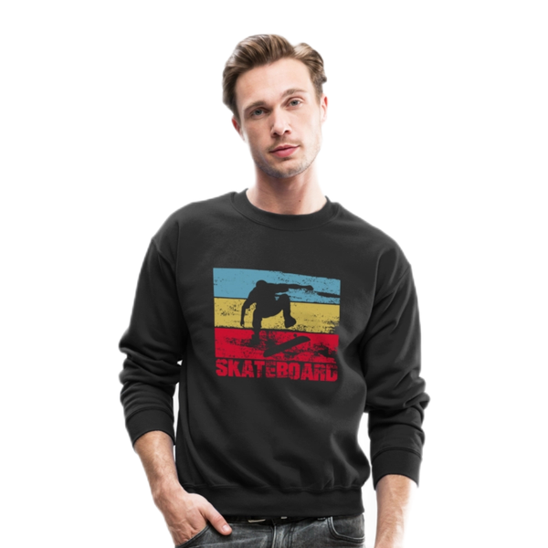 

men's hoodies & sweatshirts skateboard crewneck sweatshirt fleece casual pullover, Black