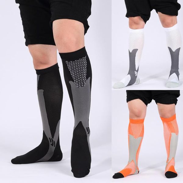 

sports socks compression cycling high for men women set outdoor fashion pressure elastic, Black