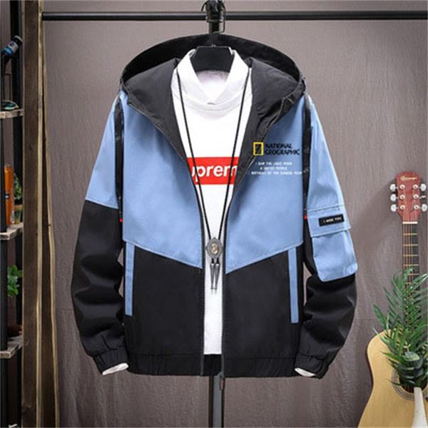 

men's jackets street fashion outdoor printed windbreaker jacket spring and autumn breathable waterproof hoodie, Black;brown