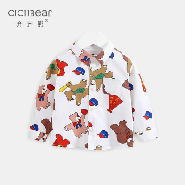 

ciciibear baby boy clothes boys girls shirts long-sleeved shirt spring children blouse, White;black