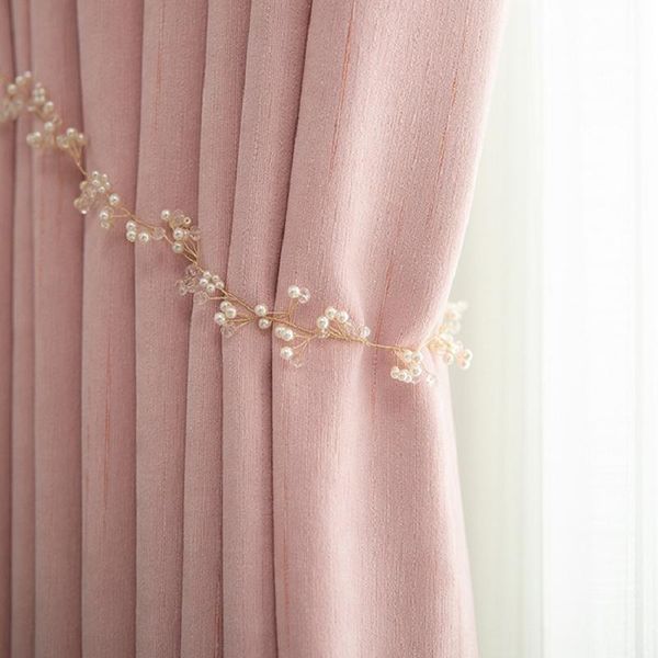 

curtain & drapes 2021 modern curtains for living dining room bedroom girl princess chenille french window pink