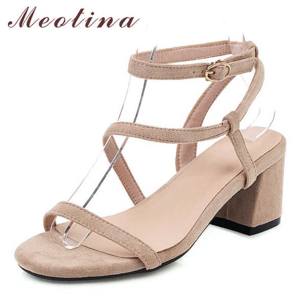 

meotina snake print high heel sandals ankle strap women shoes buckle square heels lady shoes summer sandals female black size 210608