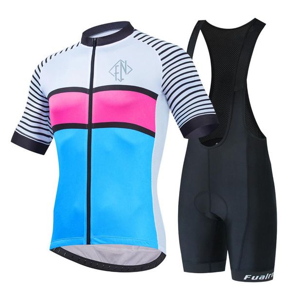 

cycling jersey 2021 pro team fualrny ropa ciclismo hombre summer short sleeve jerseys clothing triathlon bib shorts suit racing sets, Black;blue