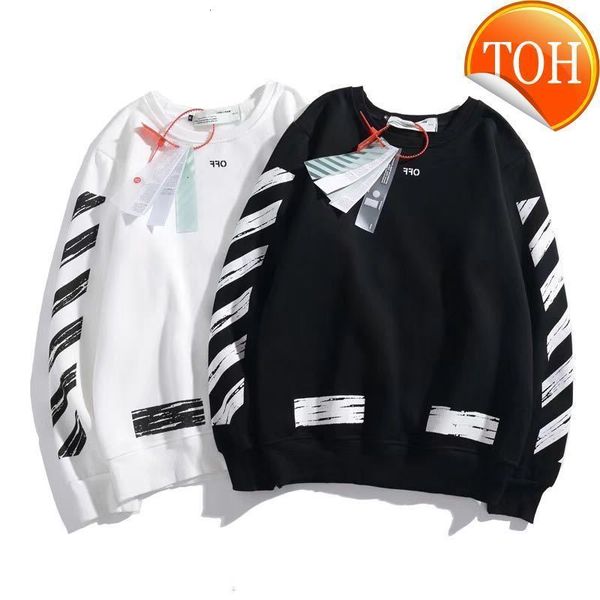 

round fashion off 2021 style neck pullover loose high street sweater for men and women couples autumn winter plush, Black
