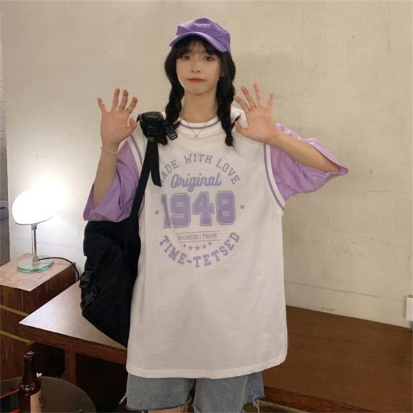 

women's t-shirt t-shirts japanese kawaii ladies ulzzang loose letter print retro ins tshirt female korean harajuku clothes for wome, White