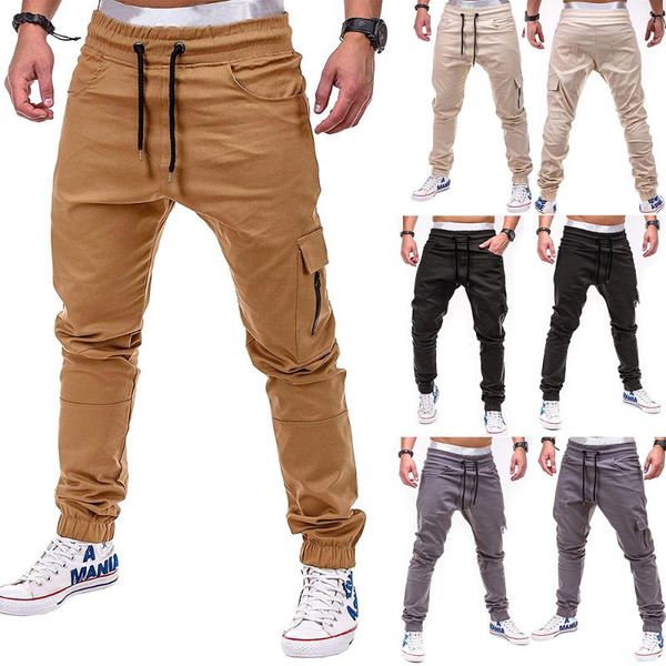 

men's pants men streetwear joggers sweatpants tactical hip hop big yards chandal pantalon hombre full length jogger, Black
