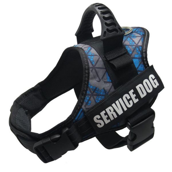 

dog collars & leashes pet-k9 vest harness, reflective service harness coat with removable patches for medium dogs, chest 24-32 in