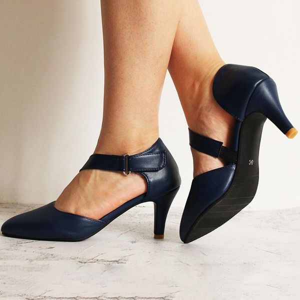 

dress shoes autumn hollow coarse sandals high-heeled shallow mouth pointed pumps women female high heels large size mujer, Black