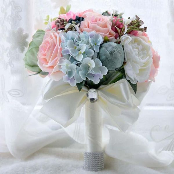 

decorative flowers & wreaths redjck european style hybrid silk artificial wedding flower bouquet bride holding bridesmaid